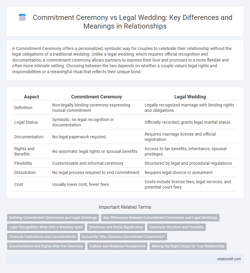 Commitment Ceremony vs Legal Wedding: Key Differences and Meanings in Relationships