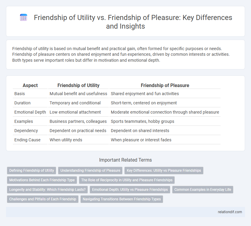Friendship of Utility vs. Friendship of Pleasure: Key Differences and Insights