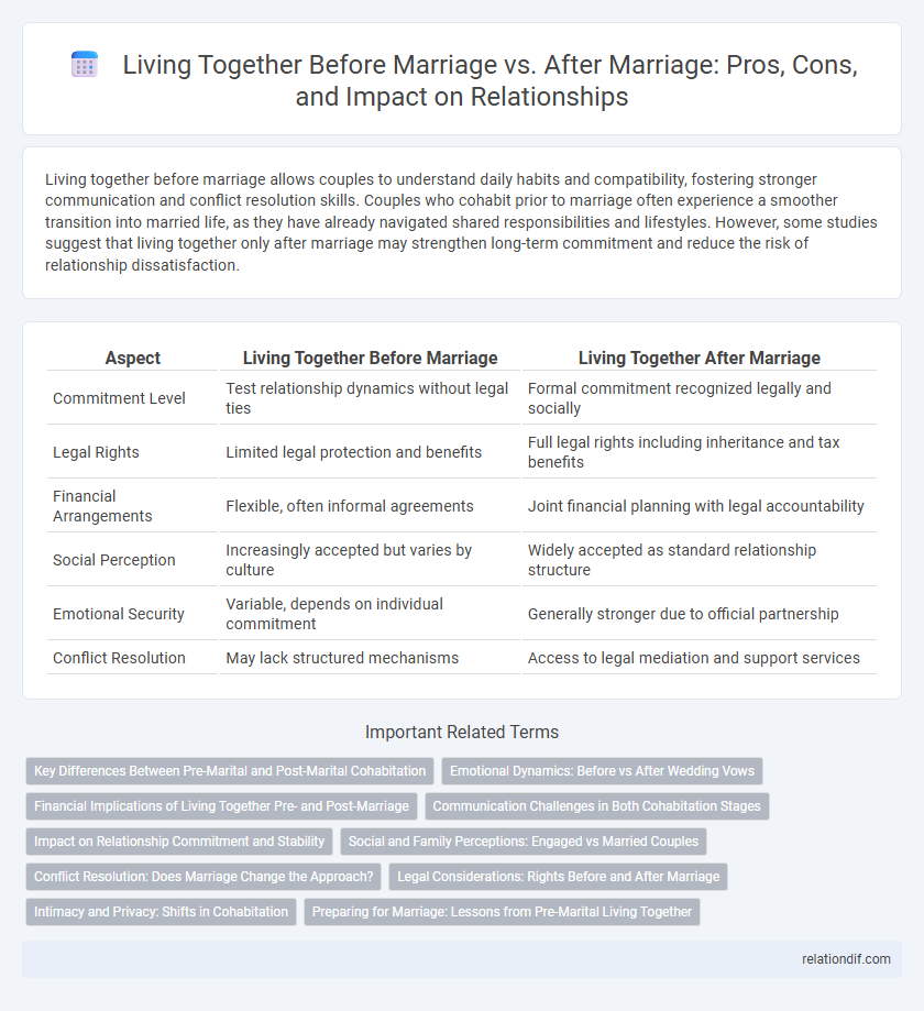 Living Together Before Marriage vs. After Marriage: Pros, Cons, and Impact on Relationships