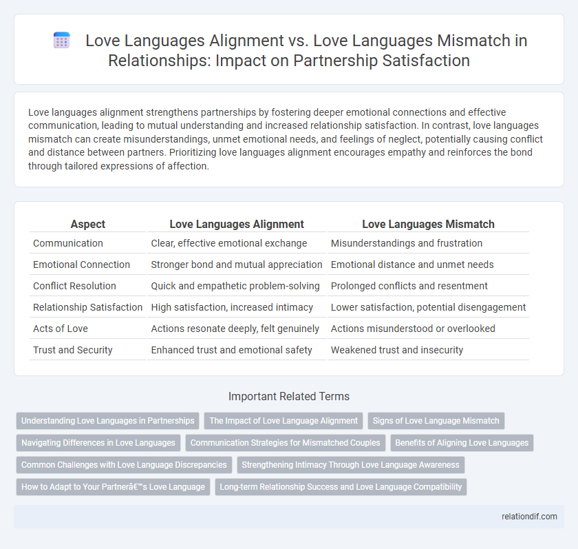 Love Languages Alignment vs. Love Languages Mismatch in Relationships: Impact on Partnership Satisfaction