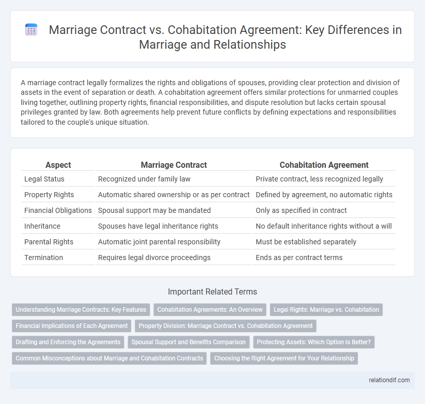 Marriage Contract vs. Cohabitation Agreement: Key Differences in Marriage and Relationships