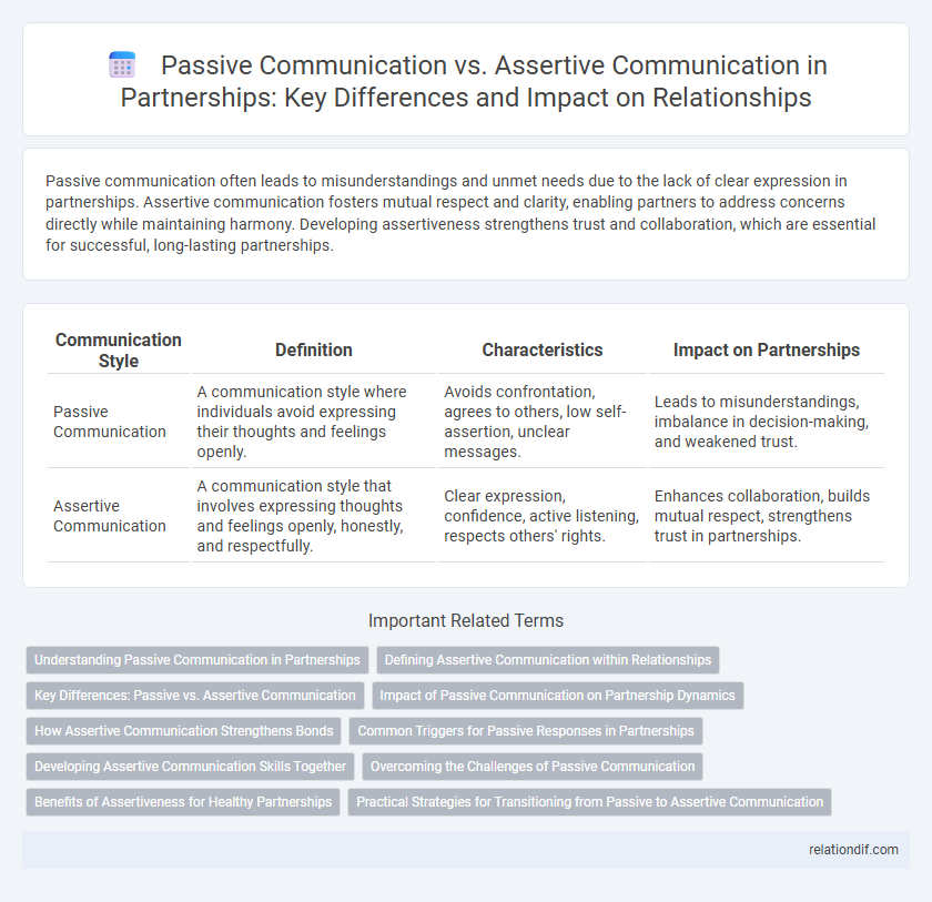 Passive Communication vs. Assertive Communication in Partnerships: Key Differences and Impact on Relationships