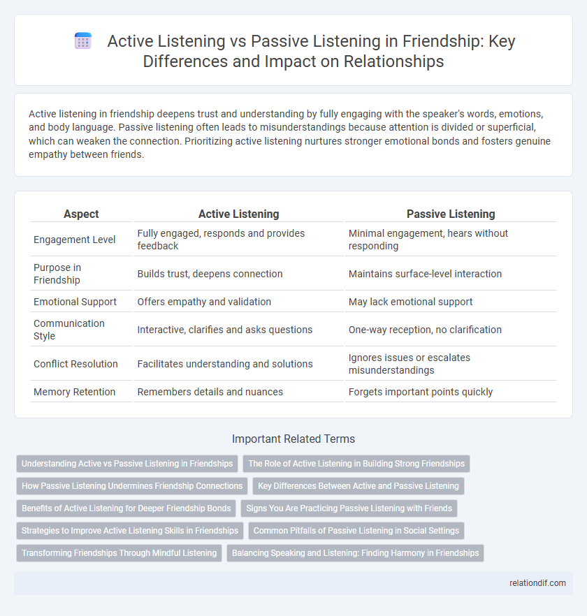 Active Listening vs Passive Listening in Friendship: Key Differences and Impact on Relationships