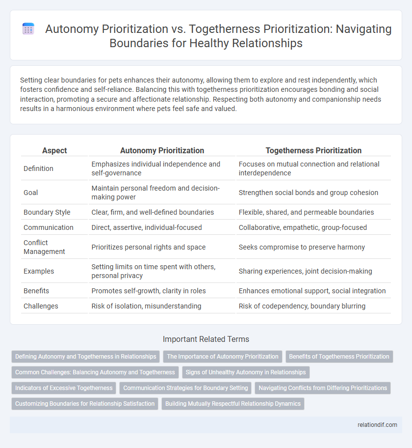 Autonomy Prioritization vs. Togetherness Prioritization: Navigating Boundaries for Healthy Relationships