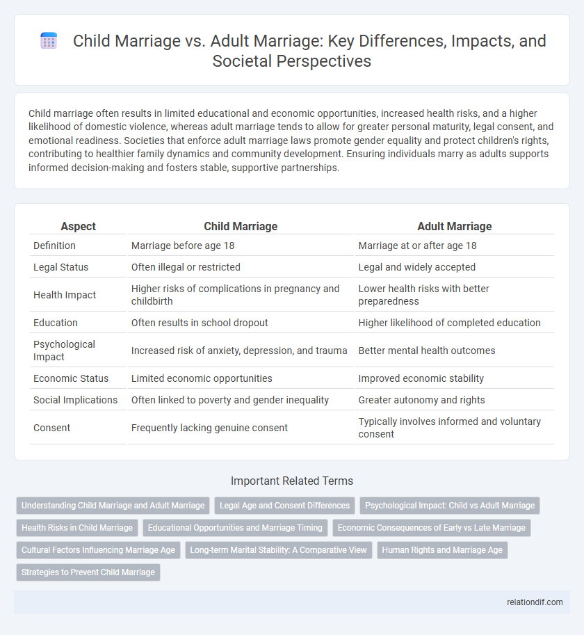 Child Marriage vs. Adult Marriage: Key Differences, Impacts, and Societal Perspectives