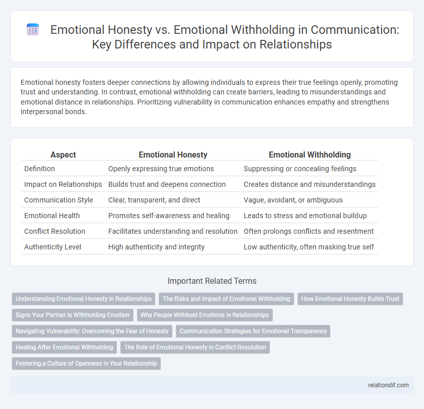 Emotional Honesty vs. Emotional Withholding in Communication: Key Differences and Impact on Relationships