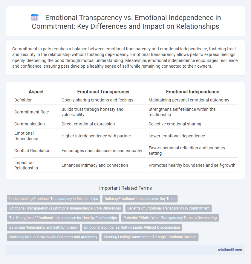 Emotional Transparency vs. Emotional Independence in Commitment: Key Differences and Impact on Relationships