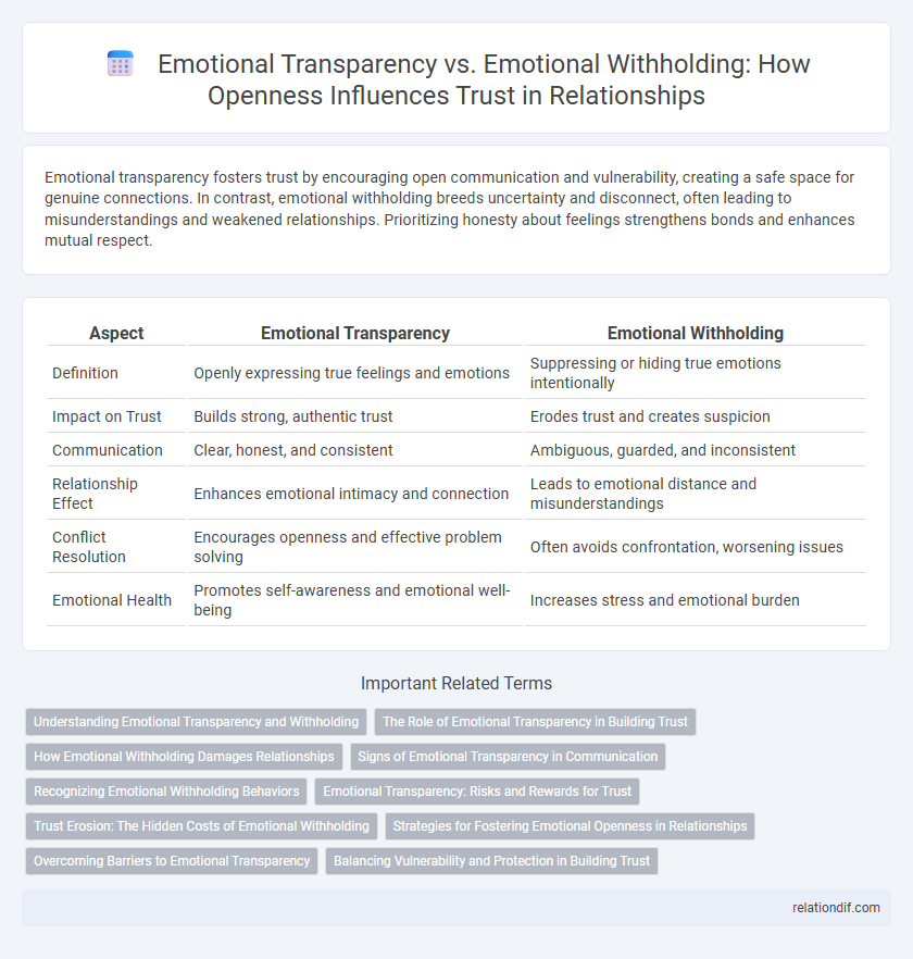 Emotional Transparency vs. Emotional Withholding: How Openness Influences Trust in Relationships