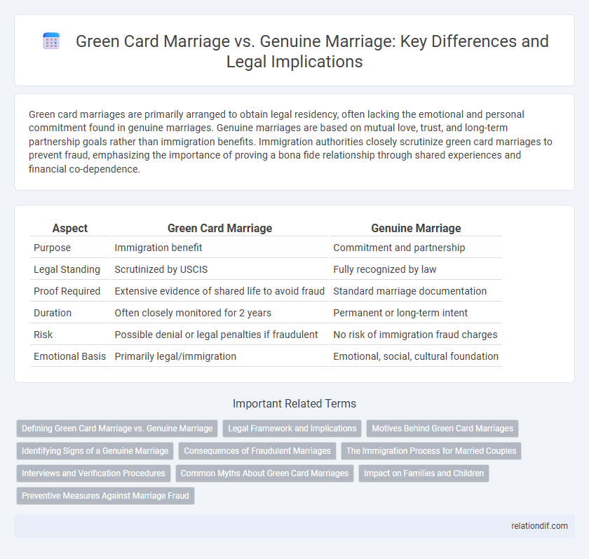 Green Card Marriage vs. Genuine Marriage: Key Differences and Legal Implications