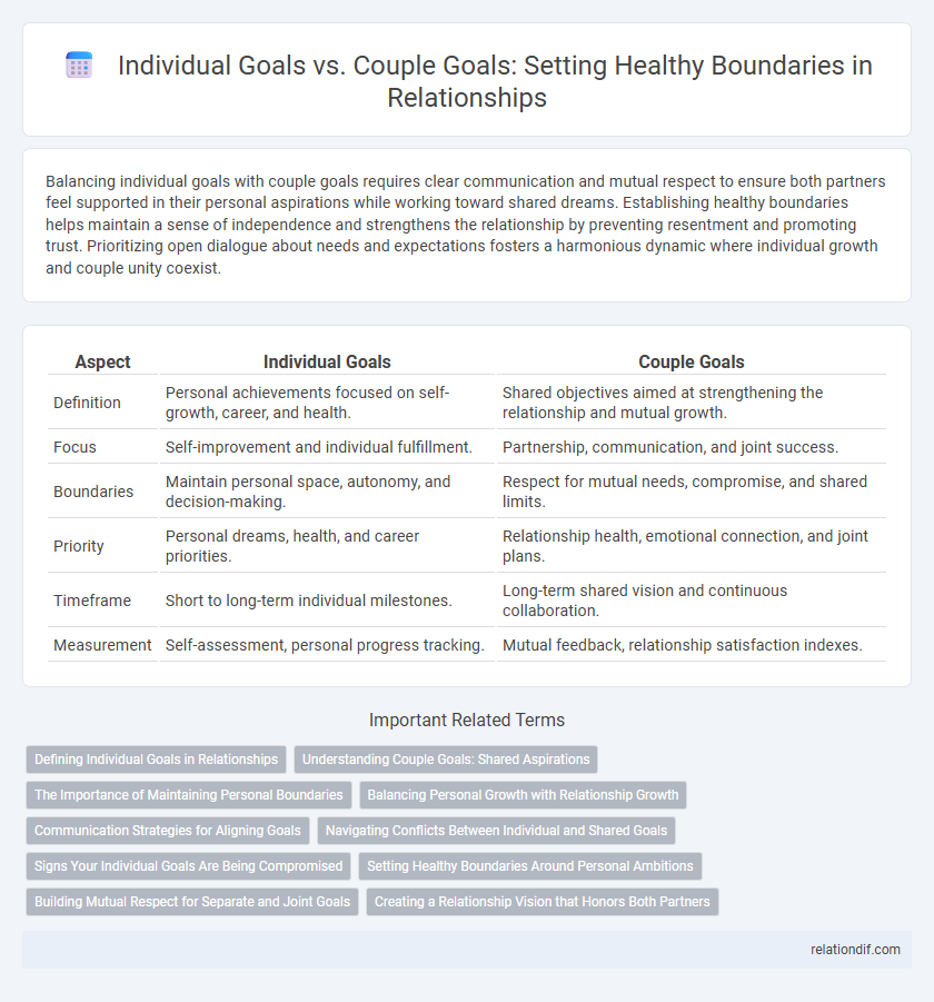Individual Goals vs. Couple Goals: Setting Healthy Boundaries in Relationships