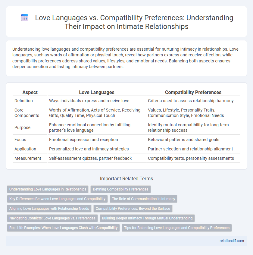 Love Languages vs. Compatibility Preferences: Understanding Their Impact on Intimate Relationships