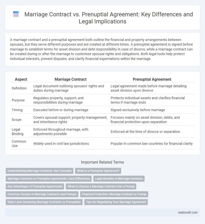 Marriage Contract vs. Prenuptial Agreement: Key Differences and Legal Implications