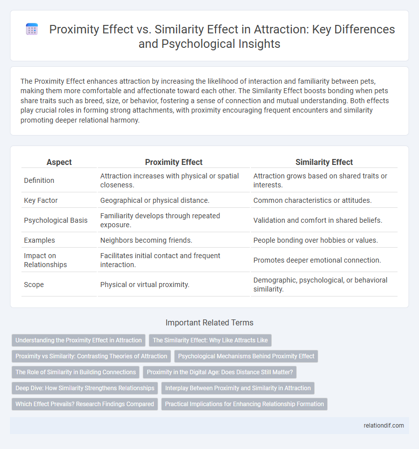 Proximity Effect vs. Similarity Effect in Attraction: Key Differences and Psychological Insights