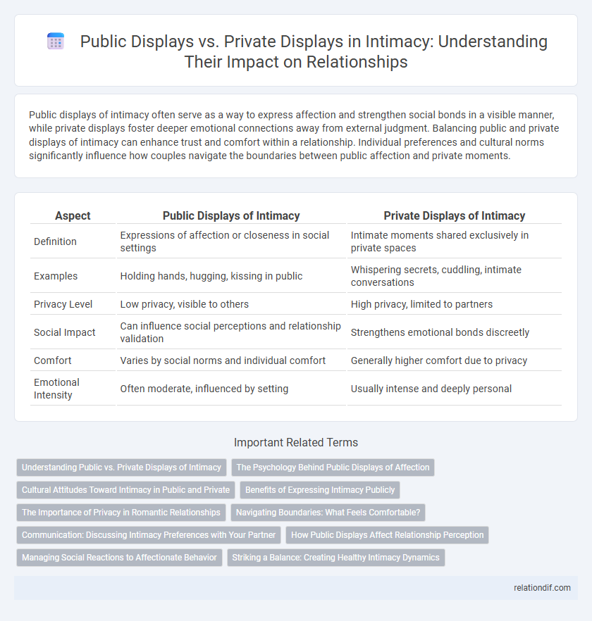Public Displays vs. Private Displays in Intimacy: Understanding Their Impact on Relationships