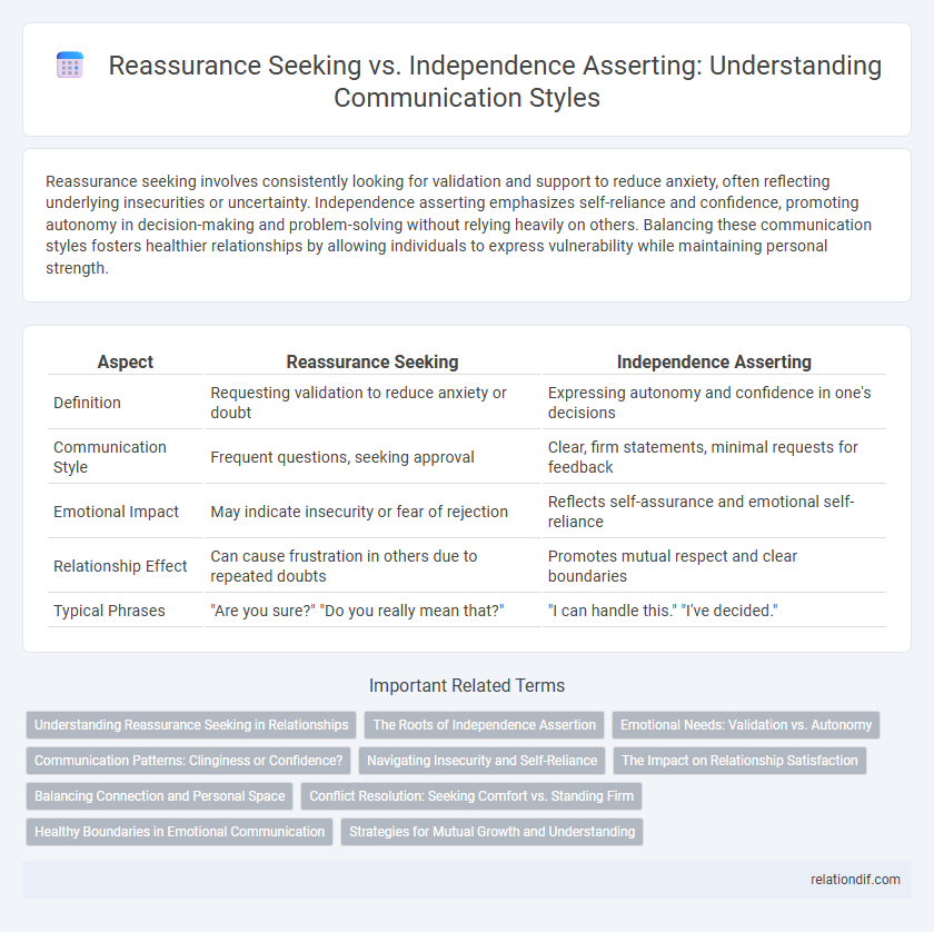 Reassurance Seeking vs. Independence Asserting: Understanding Communication Styles