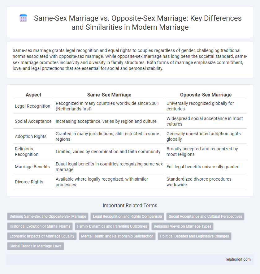 Same-Sex Marriage vs. Opposite-Sex Marriage: Key Differences and Similarities in Modern Marriage