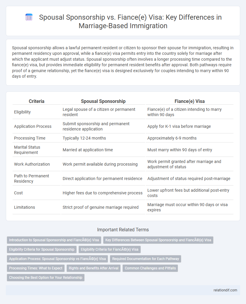 Spousal Sponsorship vs. Fiance(e) Visa: Key Differences in Marriage-Based Immigration