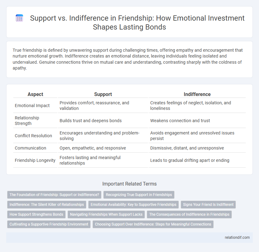 Support vs. Indifference in Friendship: How Emotional Investment Shapes Lasting Bonds