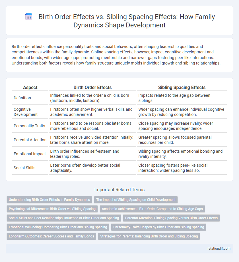 Birth Order Effects vs. Sibling Spacing Effects: How Family Dynamics Shape Development
