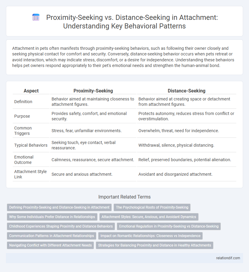 Proximity-Seeking vs. Distance-Seeking in Attachment: Understanding Key Behavioral Patterns