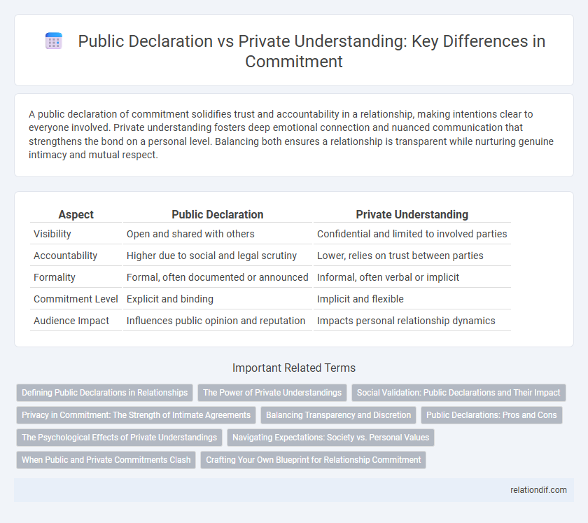 Public Declaration vs Private Understanding: Key Differences in Commitment