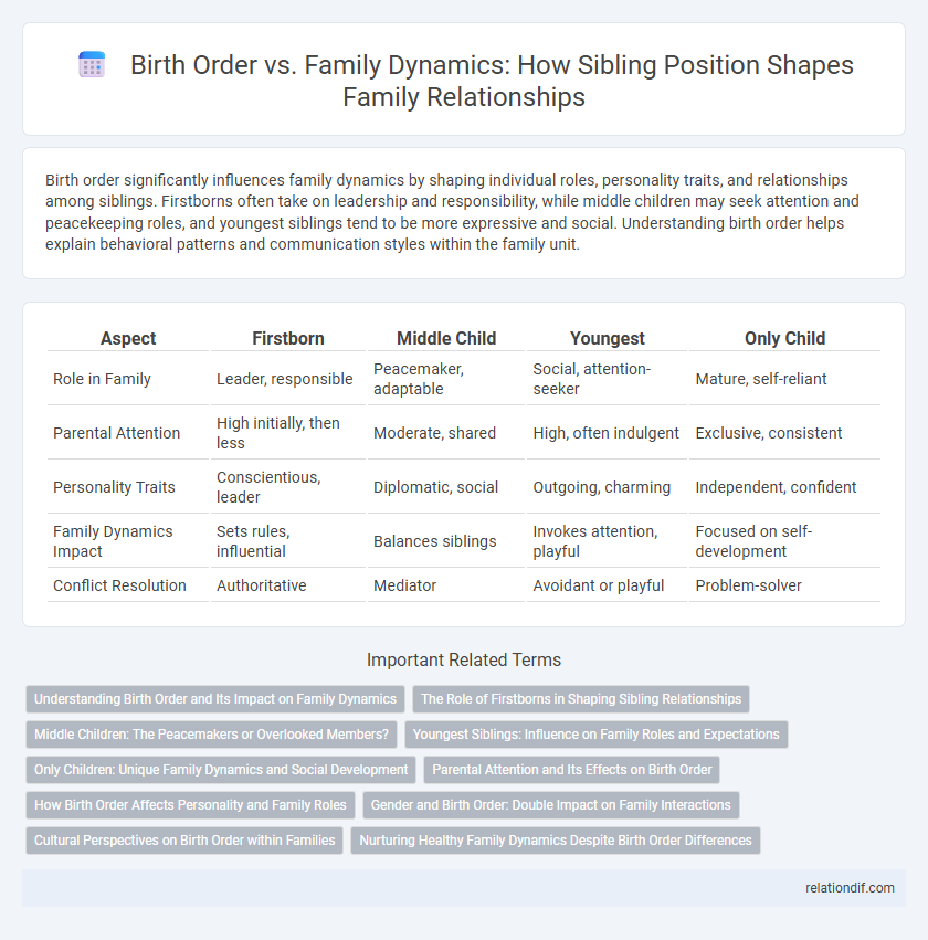 Birth Order vs. Family Dynamics: How Sibling Position Shapes Family Relationships