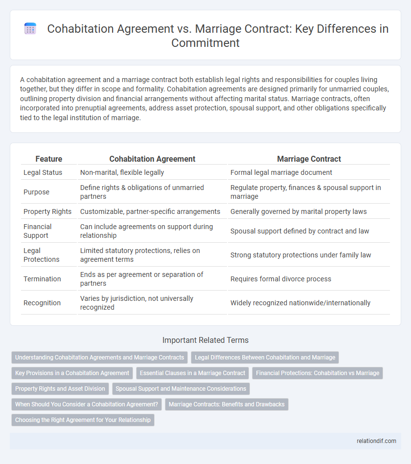 Cohabitation Agreement vs. Marriage Contract: Key Differences in Commitment