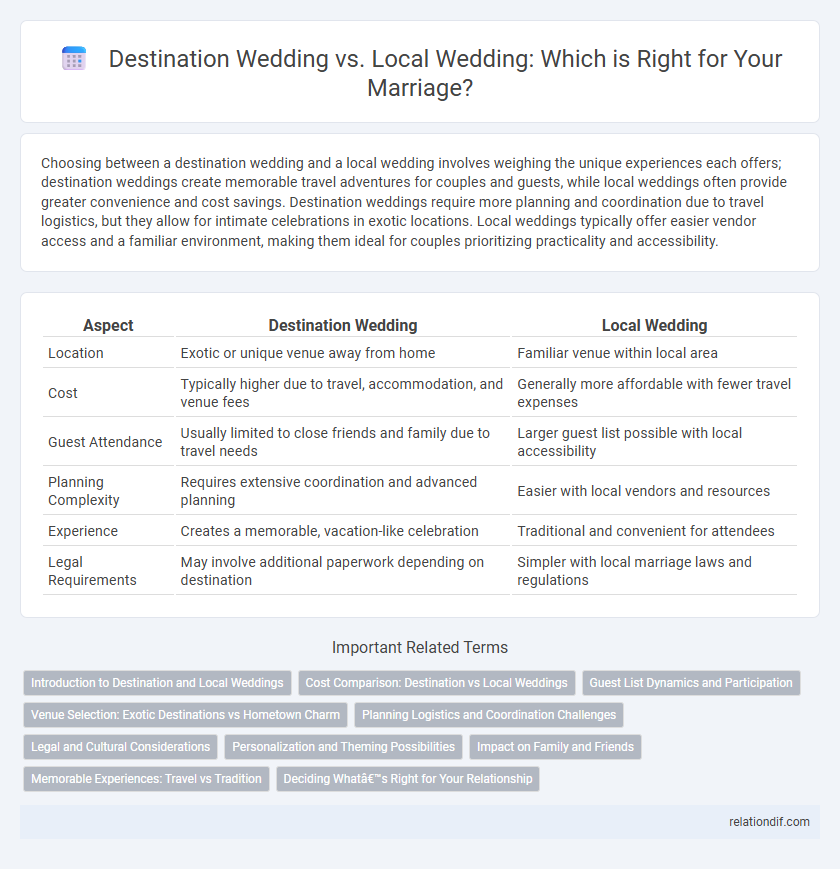 Destination Wedding vs. Local Wedding: Which is Right for Your Marriage?