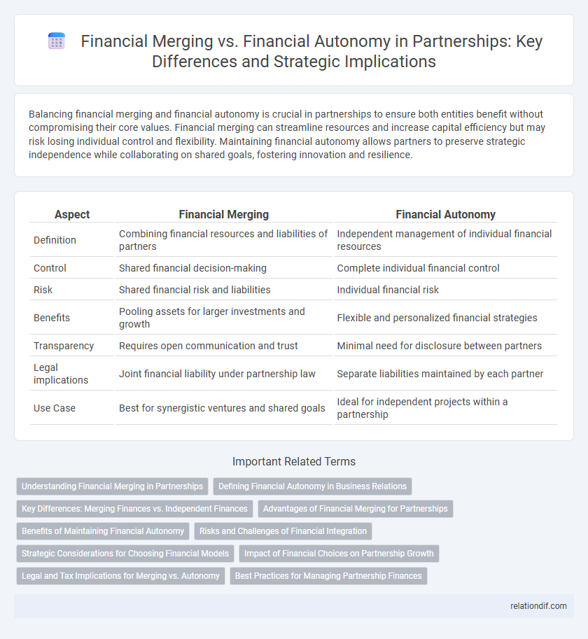 Financial Merging vs. Financial Autonomy in Partnerships: Key Differences and Strategic Implications