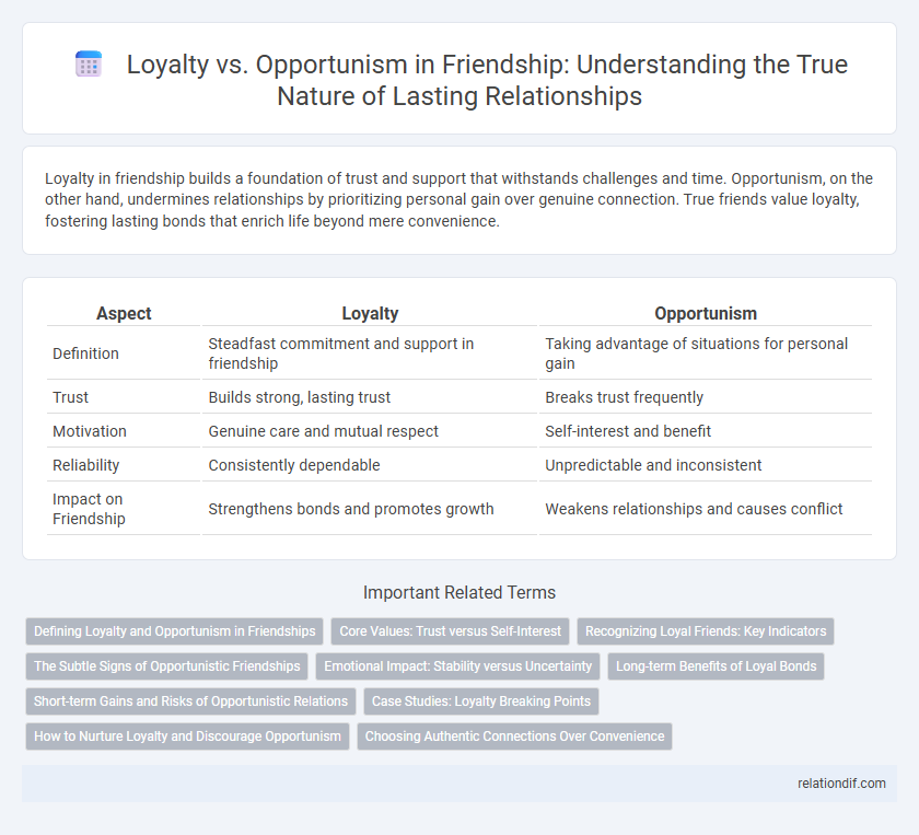 Loyalty vs. Opportunism in Friendship: Understanding the True Nature of Lasting Relationships