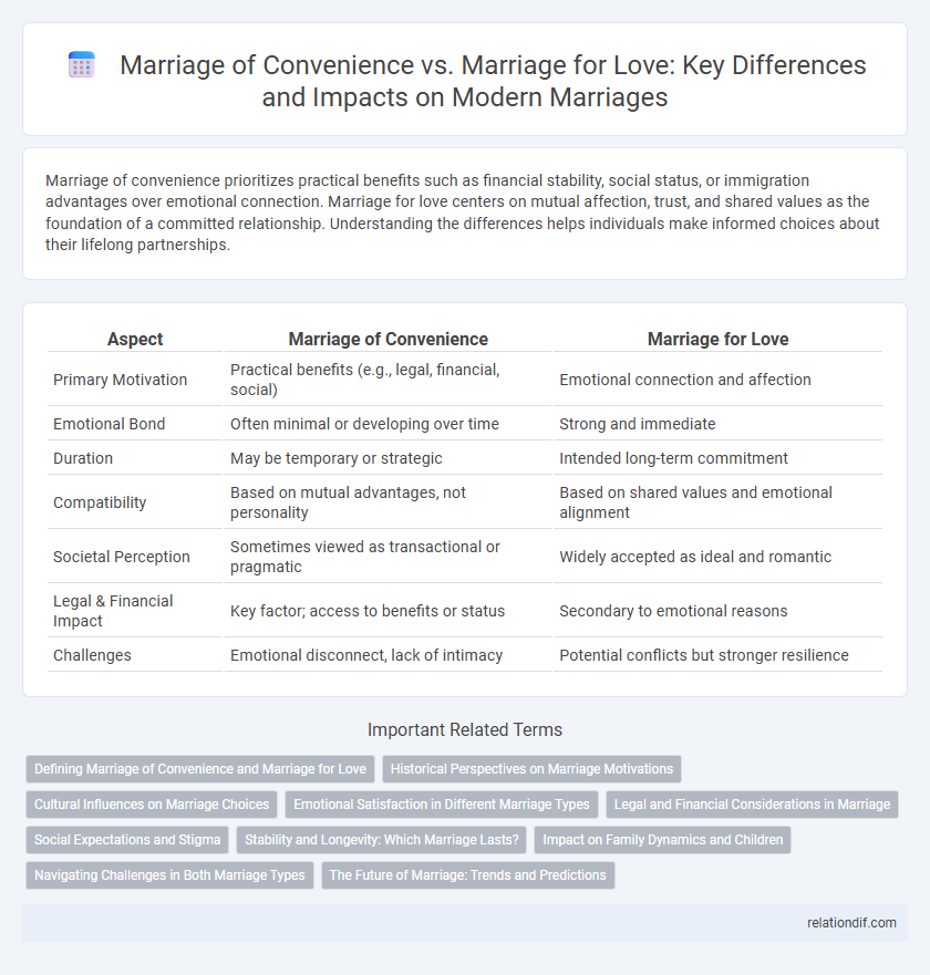 Marriage of Convenience vs. Marriage for Love: Key Differences and Impacts on Modern Marriages