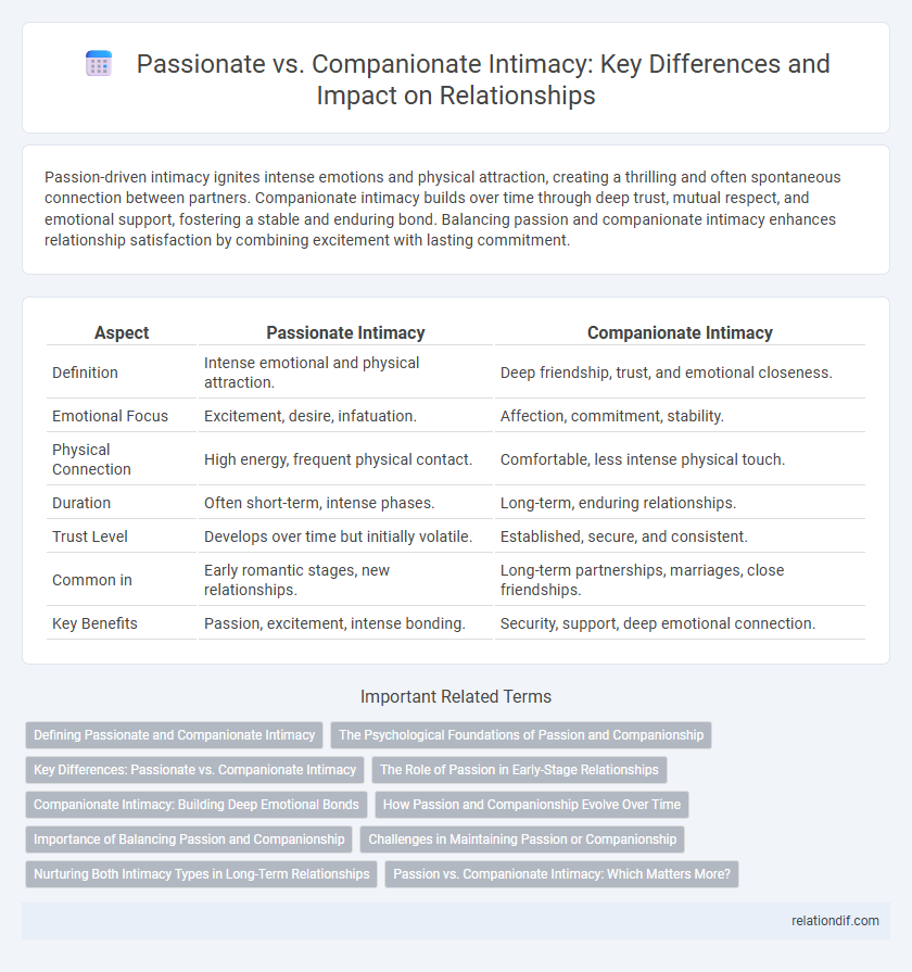 Passionate vs. Companionate Intimacy: Key Differences and Impact on Relationships