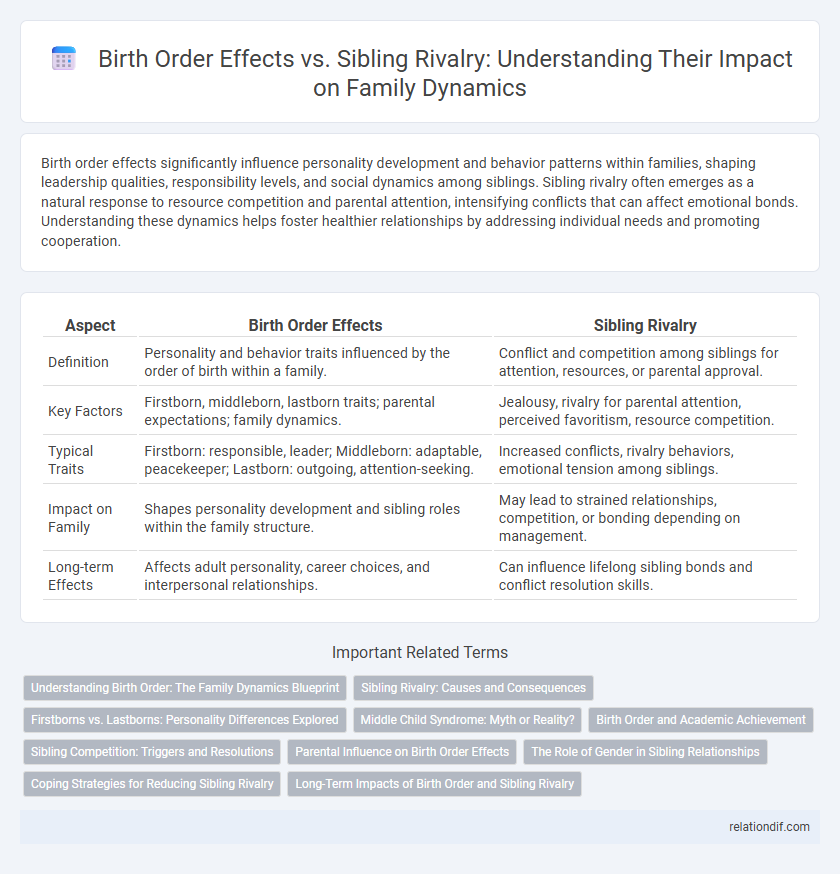 Birth Order Effects vs. Sibling Rivalry: Understanding Their Impact on Family Dynamics
