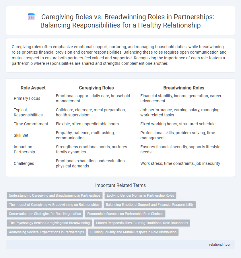 Caregiving Roles vs. Breadwinning Roles in Partnerships: Balancing Responsibilities for a Healthy Relationship