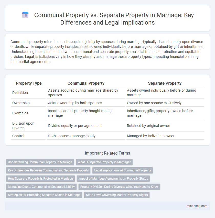 Communal Property vs. Separate Property in Marriage: Key Differences and Legal Implications