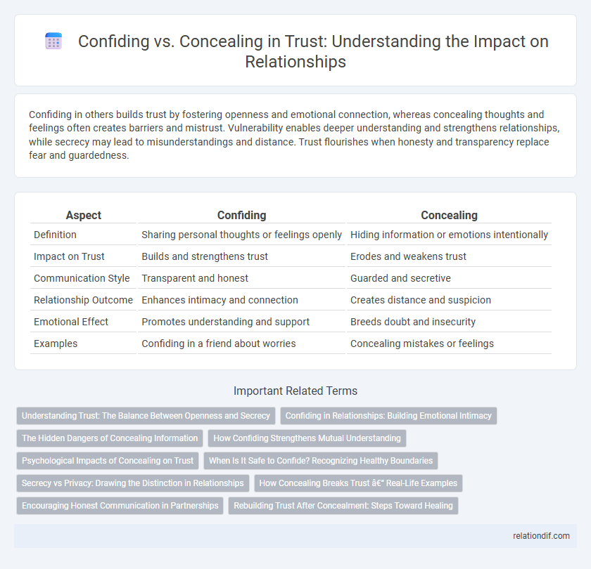 Confiding vs. Concealing in Trust: Understanding the Impact on Relationships