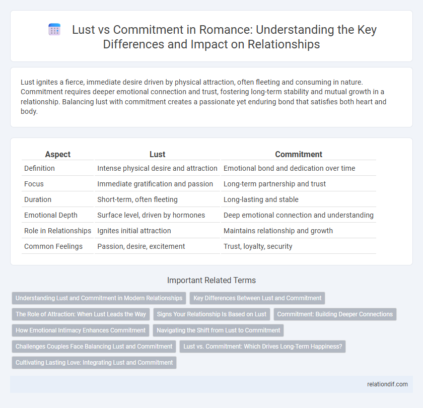 Lust vs Commitment in Romance: Understanding the Key Differences and Impact on Relationships