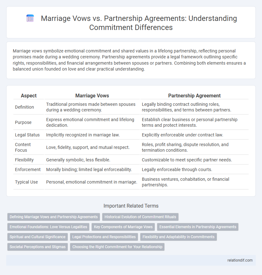 Marriage Vows vs. Partnership Agreements: Understanding Commitment Differences
