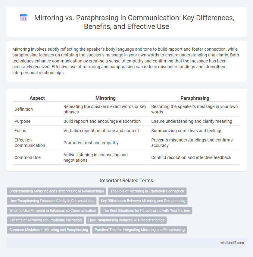 Mirroring vs. Paraphrasing in Communication: Key Differences, Benefits, and Effective Use