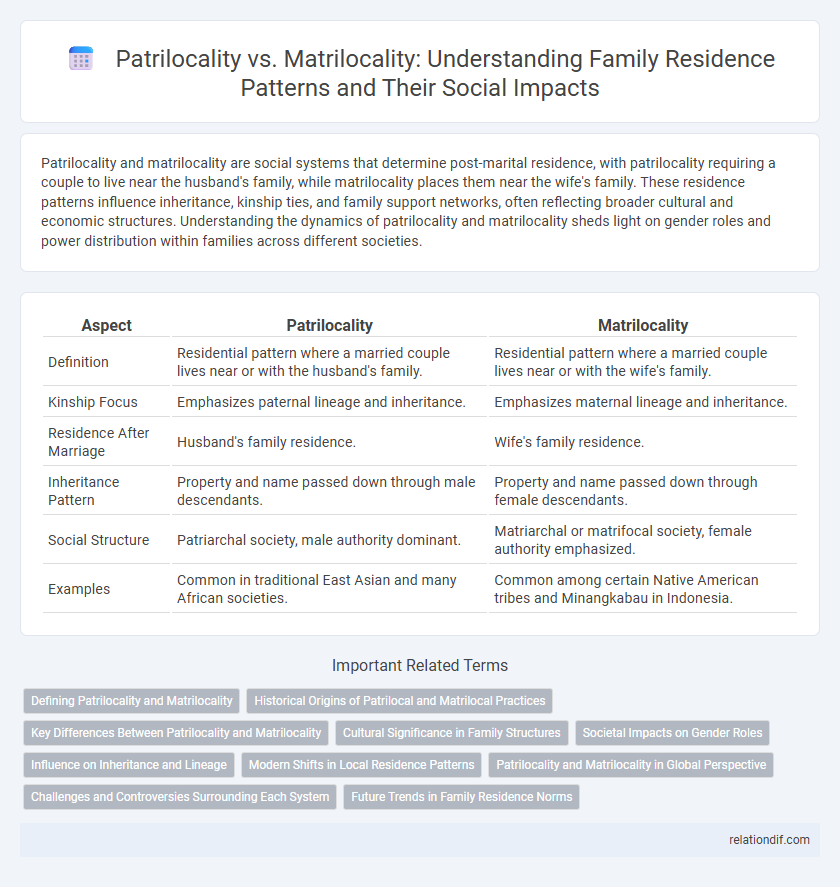 Patrilocality vs. Matrilocality: Understanding Family Residence Patterns and Their Social Impacts