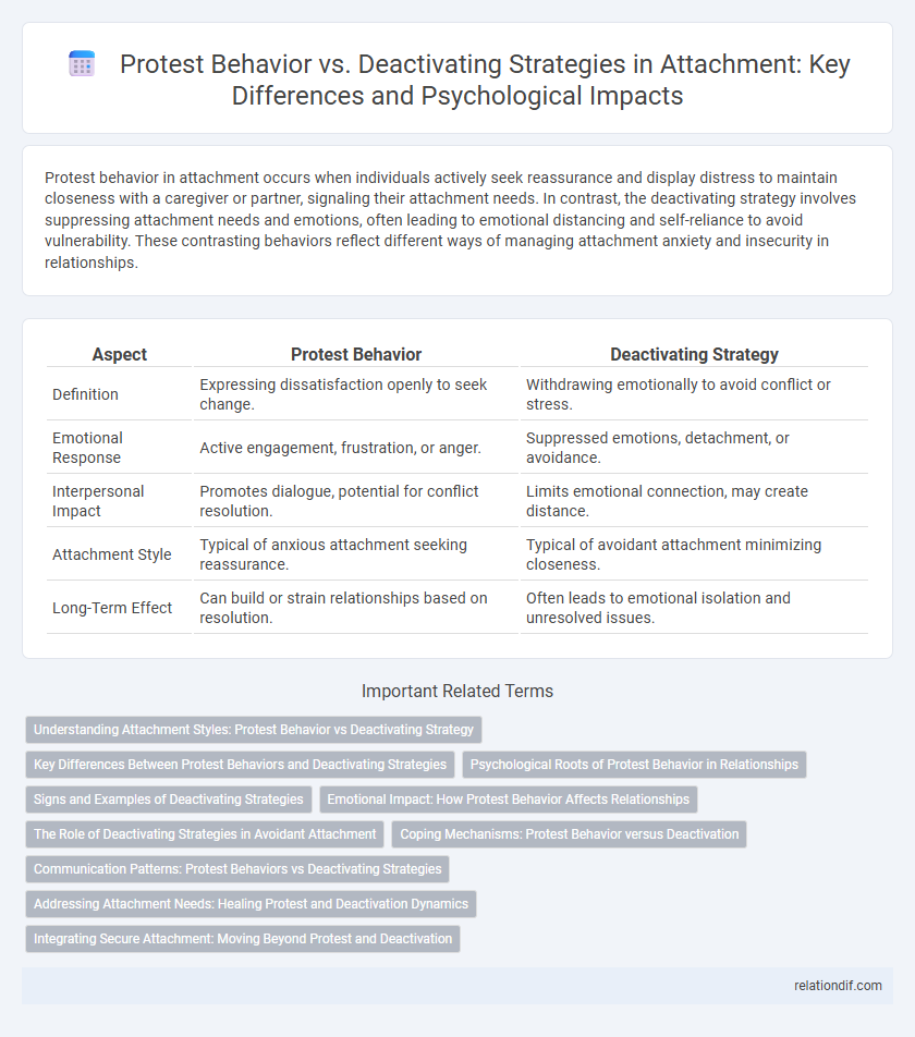 Protest Behavior vs. Deactivating Strategies in Attachment: Key Differences and Psychological Impacts
