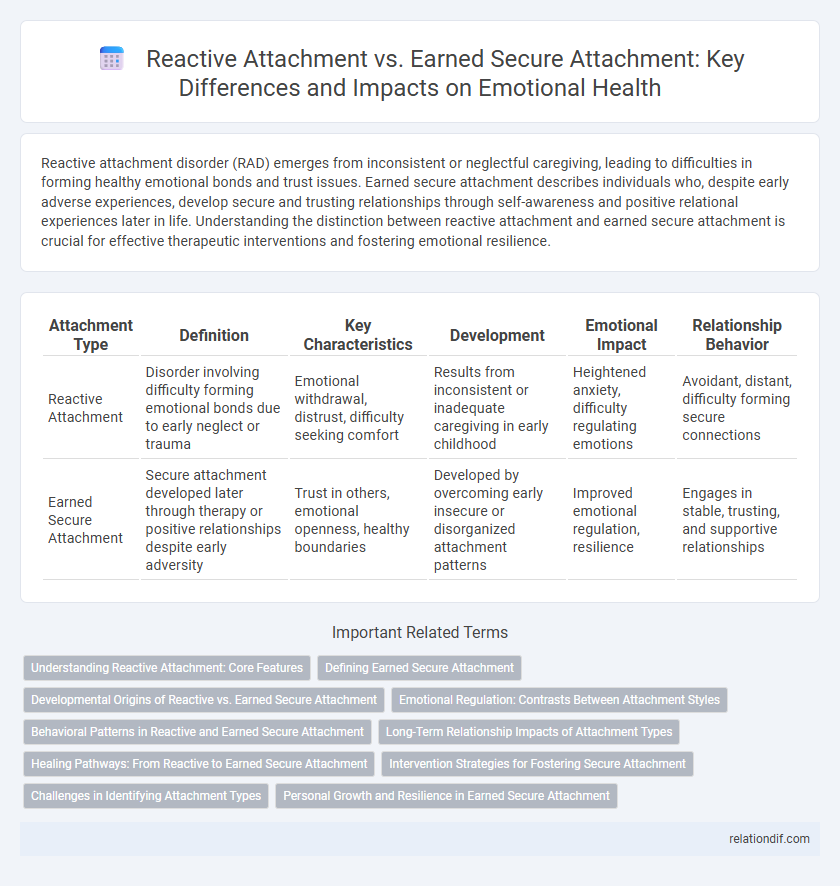 Reactive Attachment vs. Earned Secure Attachment: Key Differences and Impacts on Emotional Health