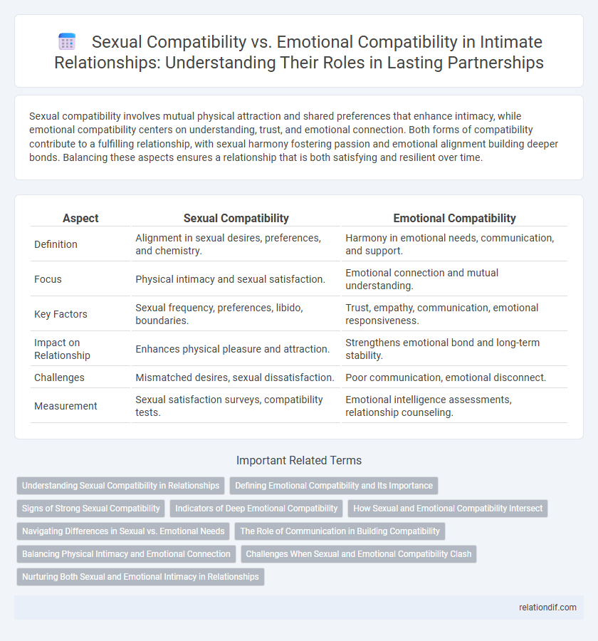 Sexual Compatibility vs. Emotional Compatibility in Intimate Relationships: Understanding Their Roles in Lasting Partnerships