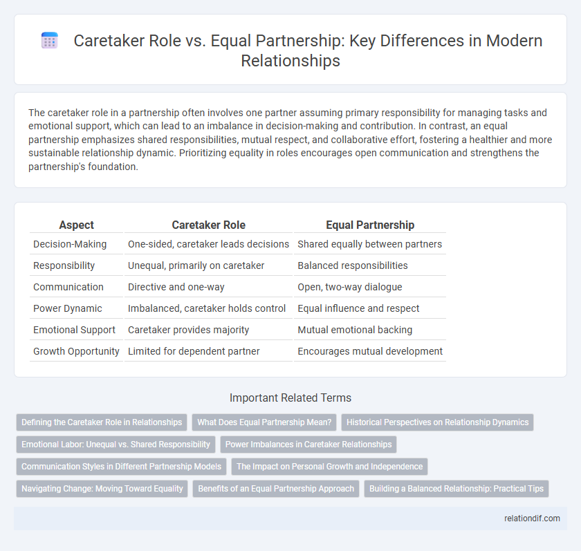 Caretaker Role vs. Equal Partnership: Key Differences in Modern Relationships
