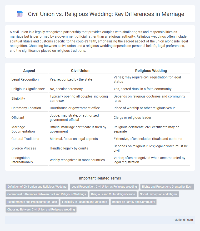 Civil Union vs. Religious Wedding: Key Differences in Marriage
