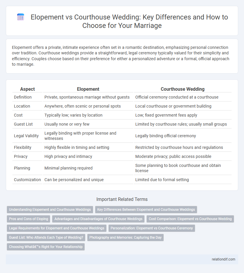 Elopement vs Courthouse Wedding: Key Differences and How to Choose for Your Marriage