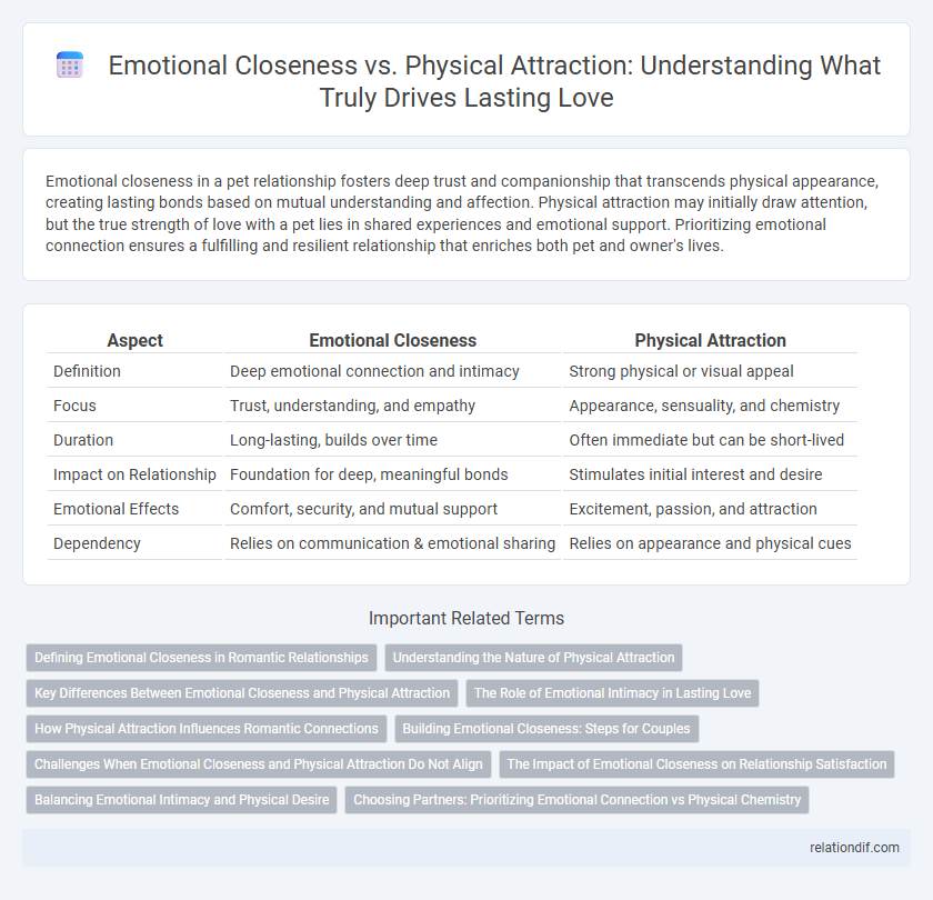 Emotional Closeness vs. Physical Attraction: Understanding What Truly Drives Lasting Love