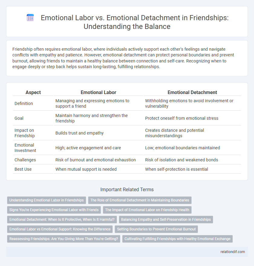 Emotional Labor vs. Emotional Detachment in Friendships: Understanding the Balance