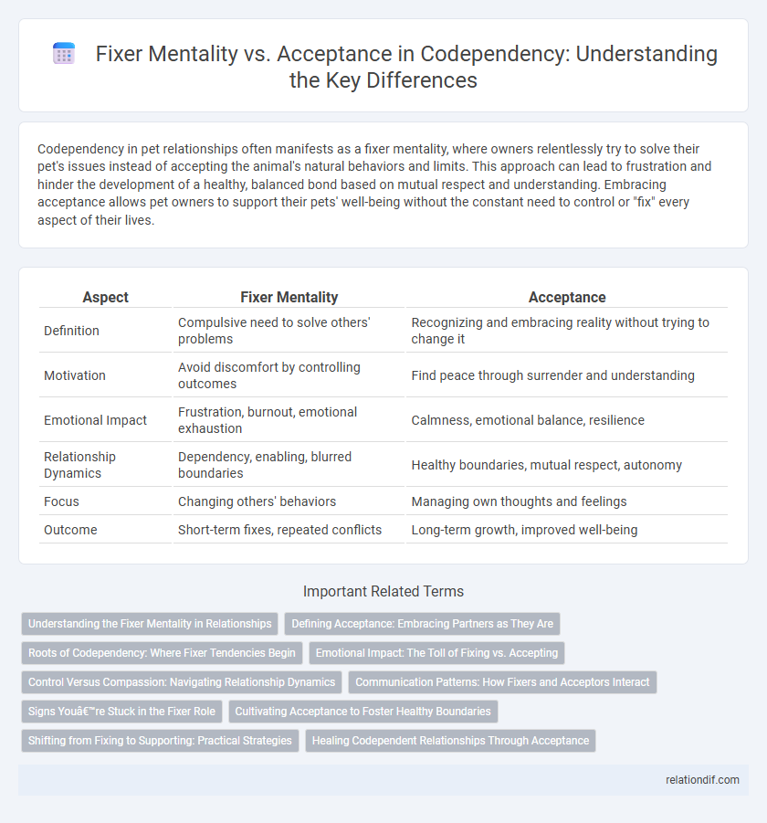 Fixer Mentality vs. Acceptance in Codependency: Understanding the Key Differences