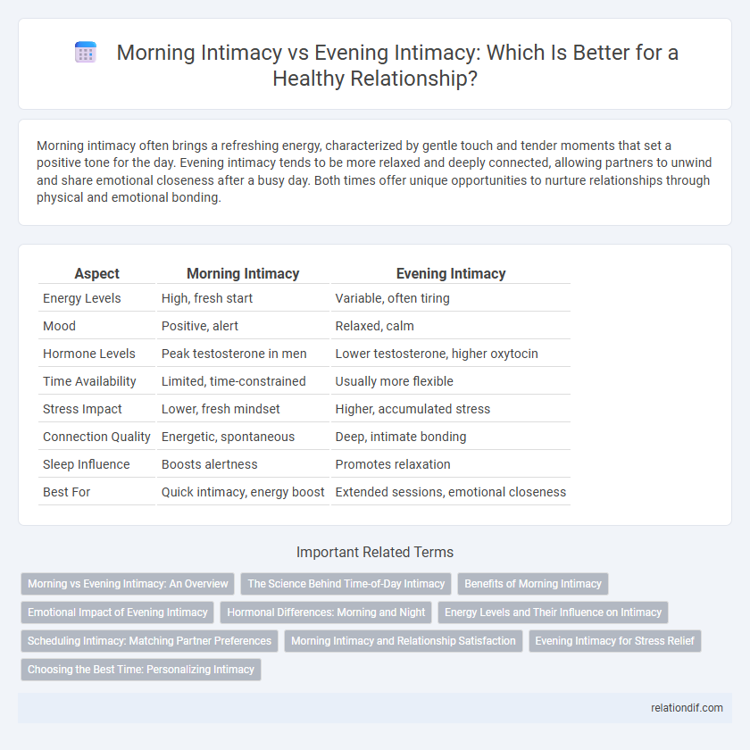 Morning Intimacy vs Evening Intimacy: Which Is Better for a Healthy Relationship?